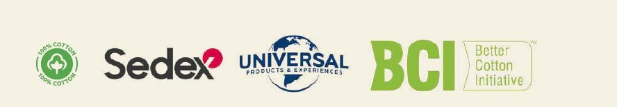 OCS Cotton, Sedex, Universal Products & Experiences, BCI Better Cotton Initiative certifications